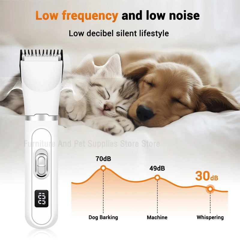 Máquina de Tosa Elétrica para Cães – Aparador Profissional e Silencioso com Recarga USB