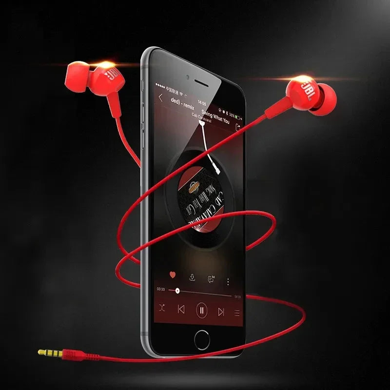 JBL C100Si Original 3.5mm Wired Stereo Earphones Deep Bass Music Sports Headset Running Earphone Hands-free Call with Microphone