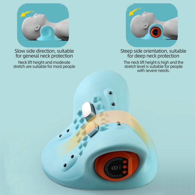 Electric Neck Stretcher Pulse Cervical Traction Relax Heating Cervical Chiropractic Traction Pillow Neck Head Acupoint Massage