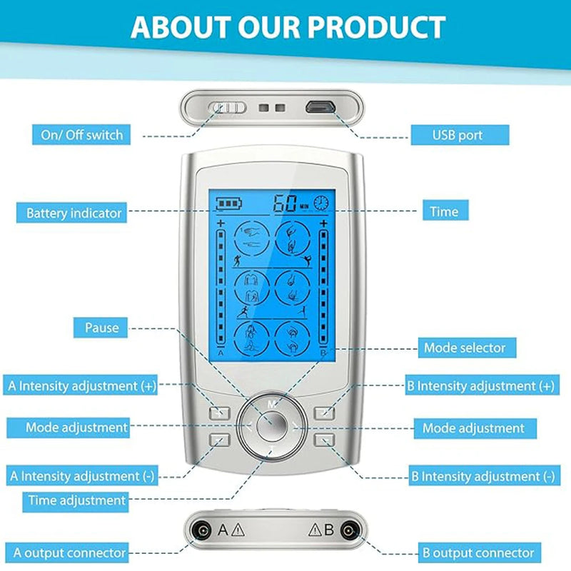 Alivie a dor e melhore o seu bem-estar com o TENS Unit EMS Muscle Stimulator