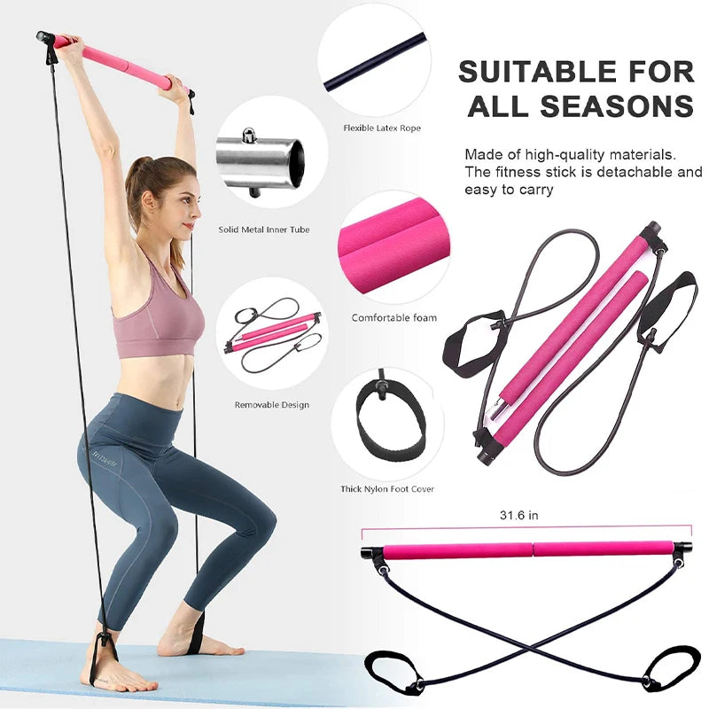 Barra de Pilates Multifuncional – Seu Treinamento Completo em Casa