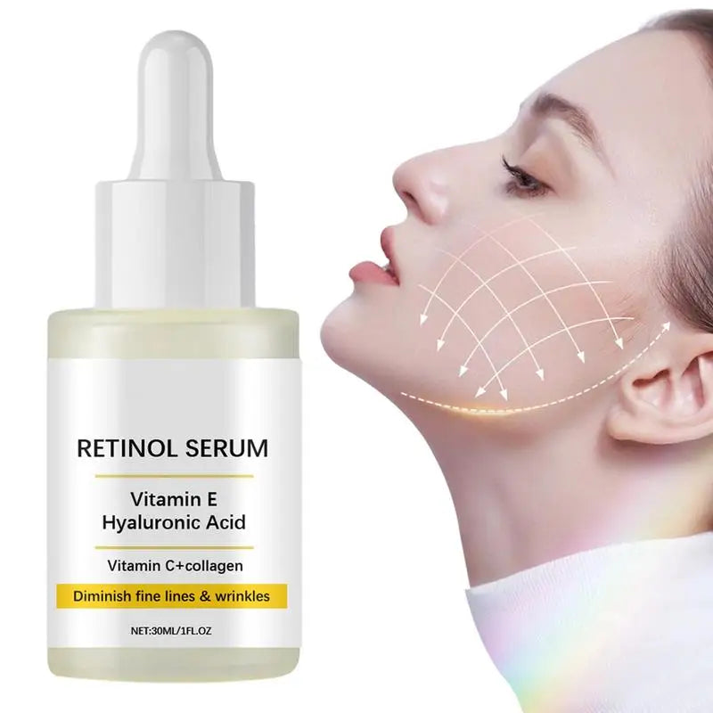 Sérum Facial com Retinol & Ácido Hialurônico – Rejuvenescedor e Firmador