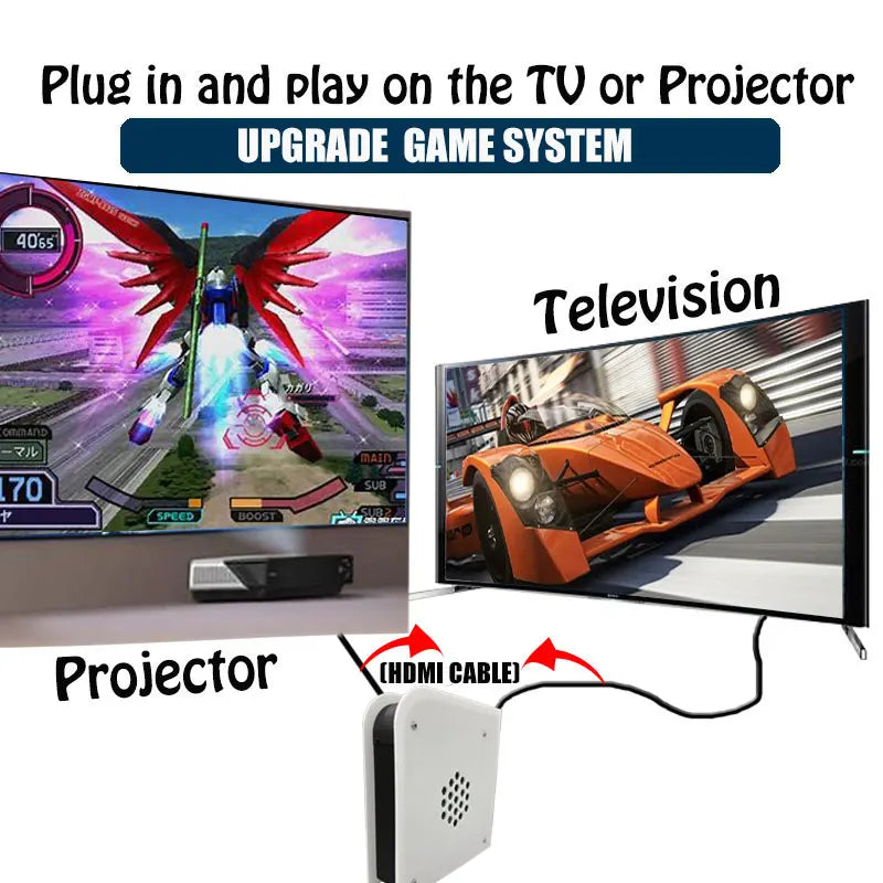 Dual System 60+Emulators 500GB Retro Game Console M15 Batocera I3-3110M 70000+Games For Wii PS2 PSP GameCube N64 Wireless handle