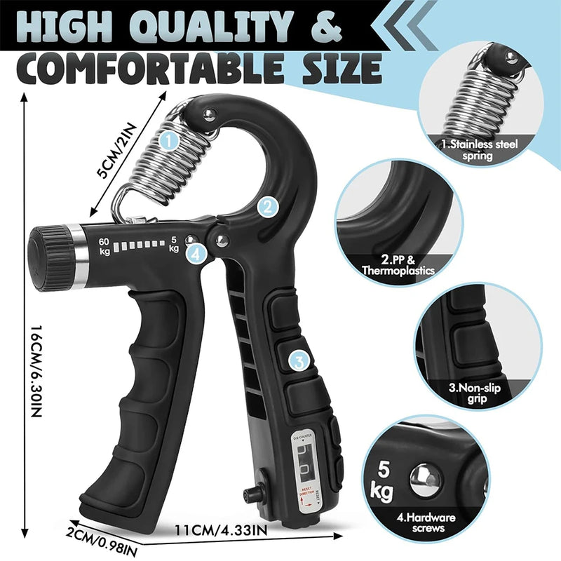 Transforme sua força manual com o 5-60Kg Adjustable Heavy Hand Gripper