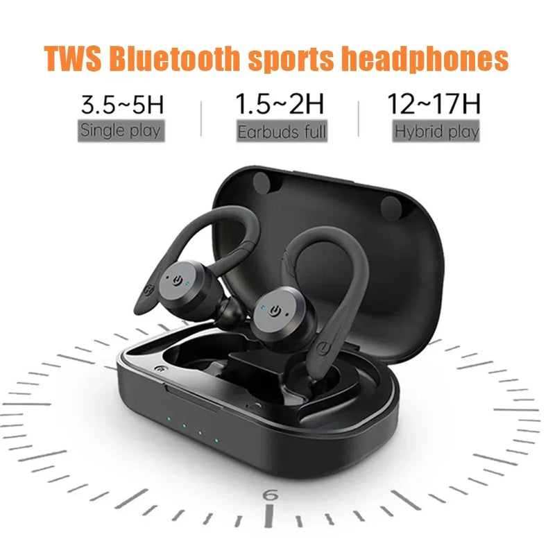 TWS Bluetooth Sports Earphone IPX7 Waterproof Swimming Waterproof Earbuds Stereo Dual Wear Style Sport Wireless Headset