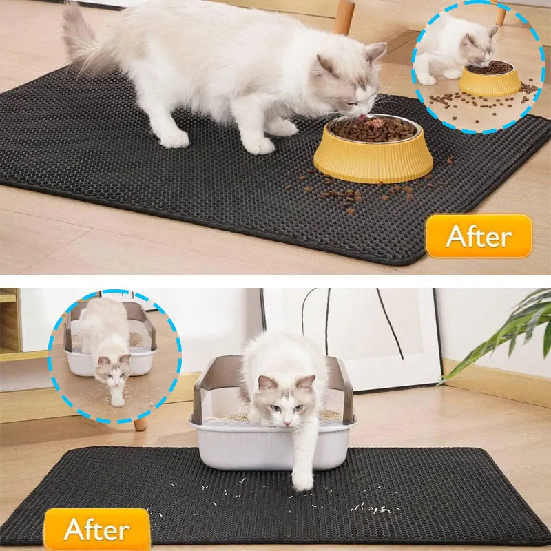 Tapete Coletor de Areia para Gatos – Dupla Camada e Impermeáve