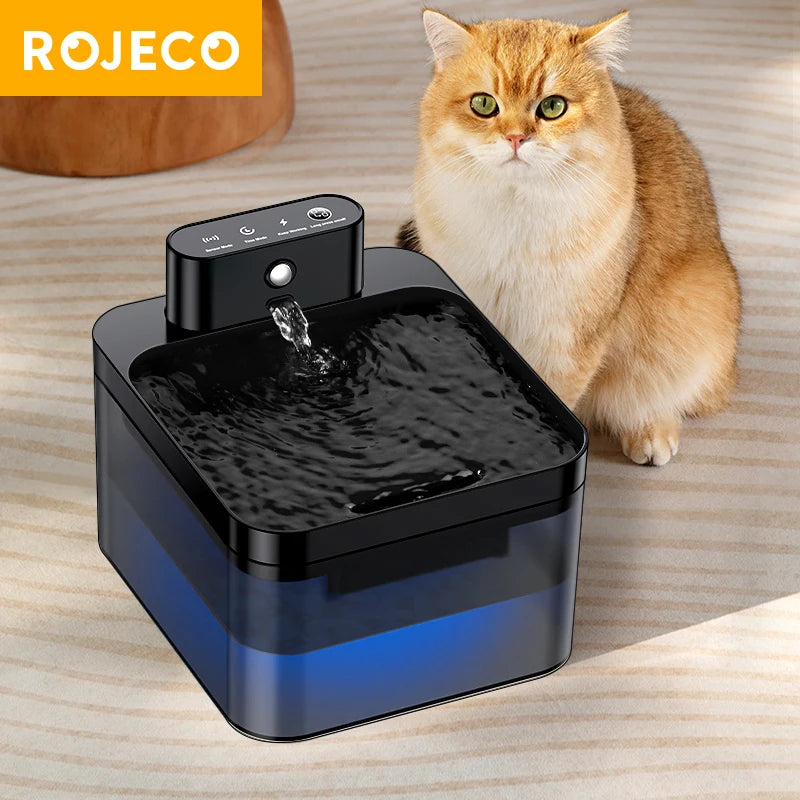 ROJECO Fonte de Água Automática para Gatos Sem Fio – 2600mAh com Sensor Infravermelho