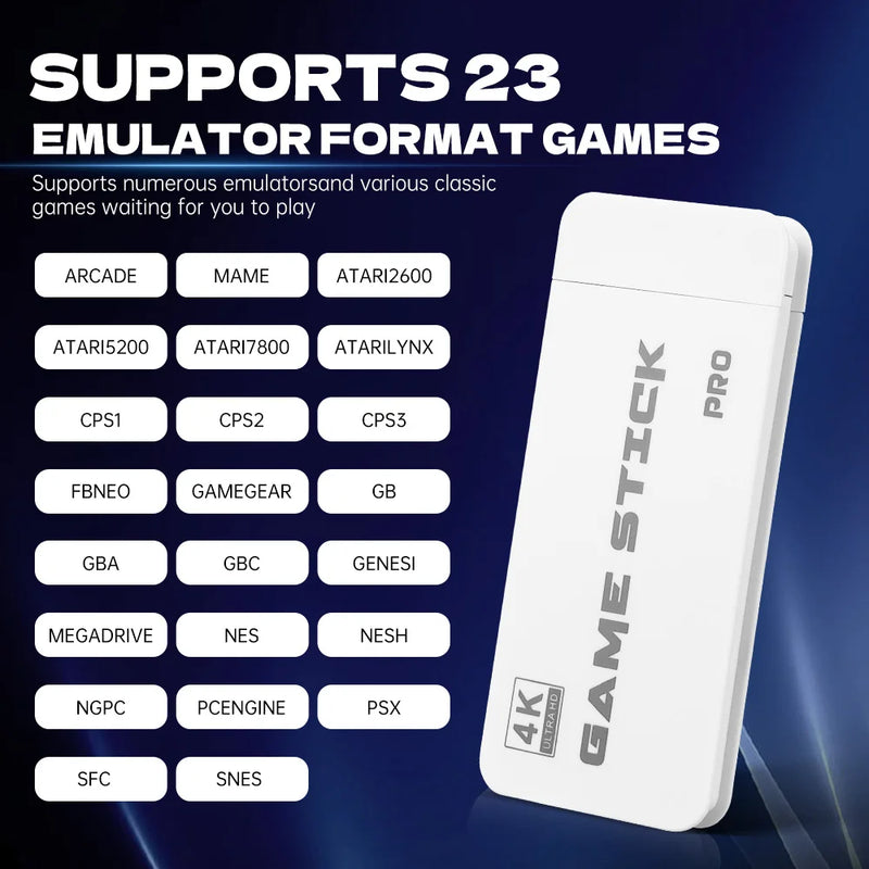 M15 4K Game Stick Mini Video Games Consoles Retro Handheld 20000 Games Player HD Video Game Stick 2.4G Double Wireless Controlle