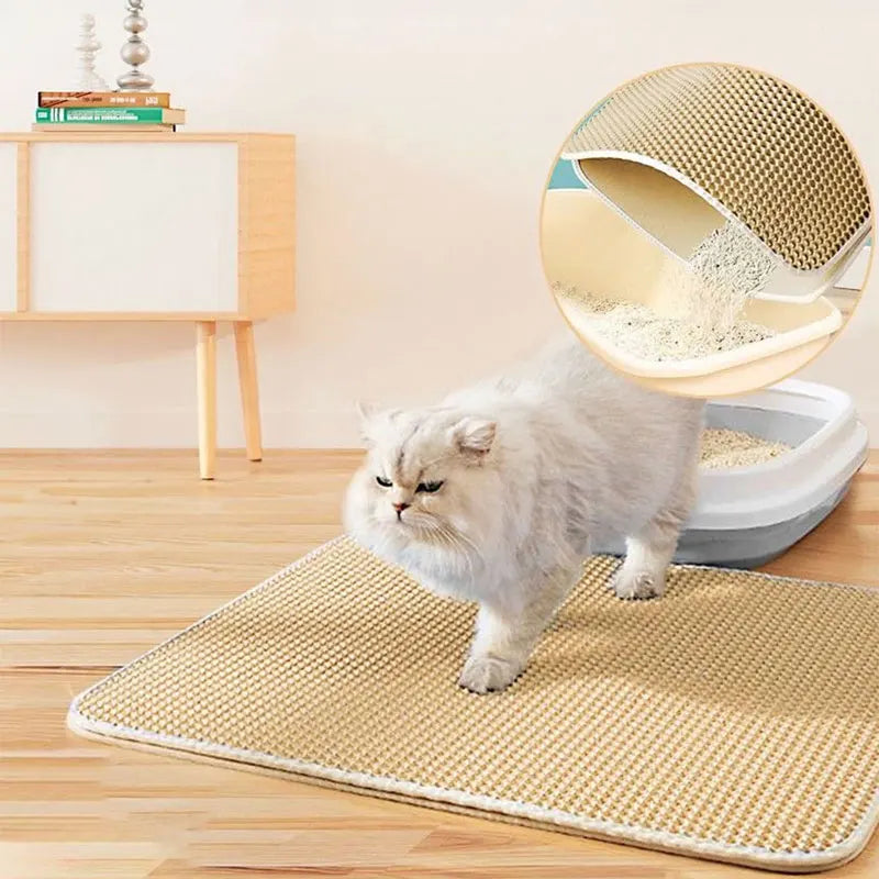 Tapete Coletor de Areia para Gatos – Dupla Camada e Impermeáve