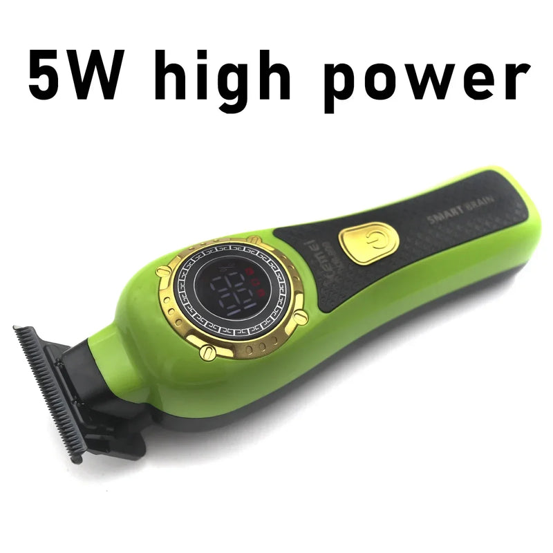 Kemei KM-999 Professional Hair Salon Electric Hair Trimmer Oil Head Push LCD Digital Display Hair Clipper Men's Barber Machine