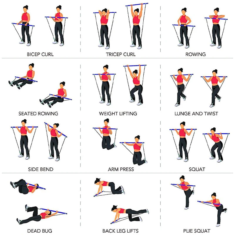 Barra de Pilates Multifuncional – Seu Treinamento Completo em Casa