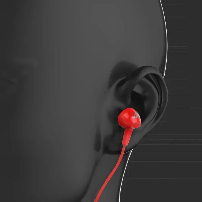 JBL C100Si Original 3.5mm Wired Stereo Earphones Deep Bass Music Sports Headset Running Earphone Hands-free Call with Microphone