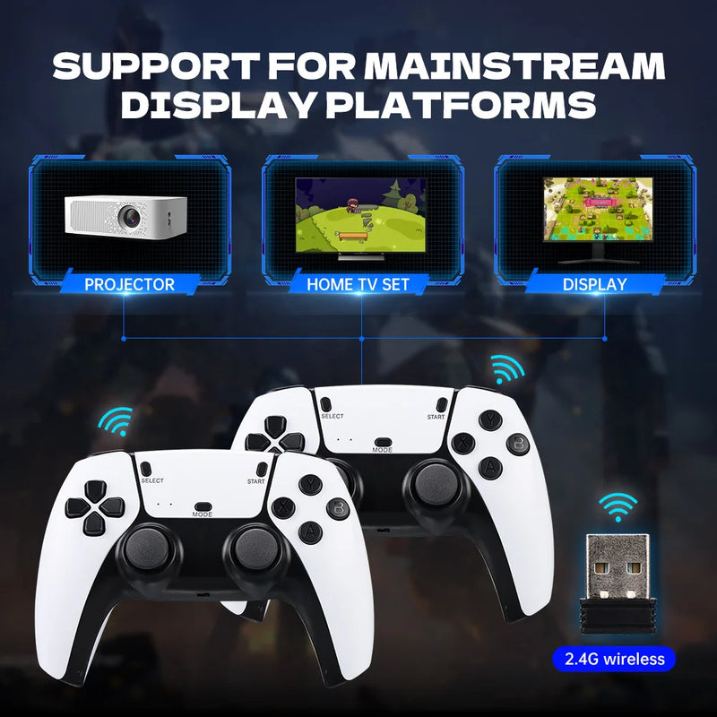 M15 4K Game Stick Mini Video Games Consoles Retro Handheld 20000 Games Player HD Video Game Stick 2.4G Double Wireless Controlle
