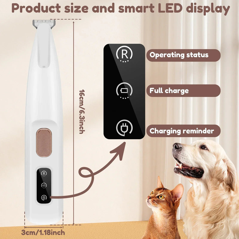 Novo Aparador de Patas para Cães com Luz de LED – Grooming Profissional em Casa