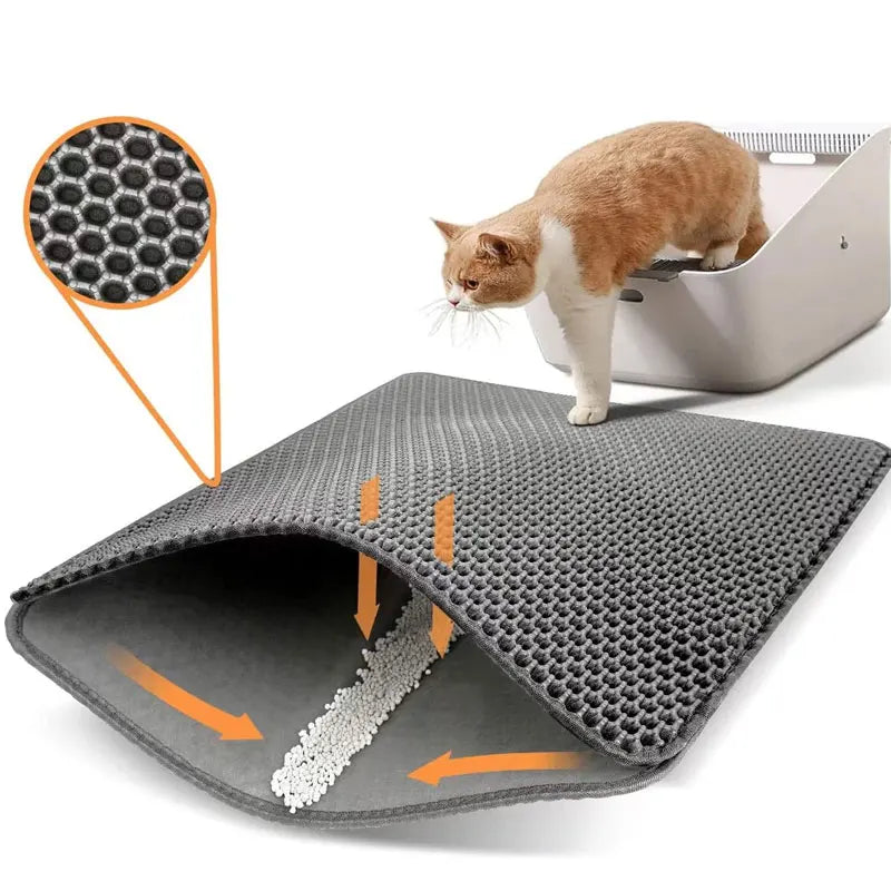 Tapete Coletor de Areia para Gatos – Dupla Camada e Impermeáve