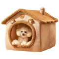 Casinha Quente para Gato e Cão para Todas as Estações – Cama Macia e Lavável com Almofada Removível para Pets Pequenos e Médios